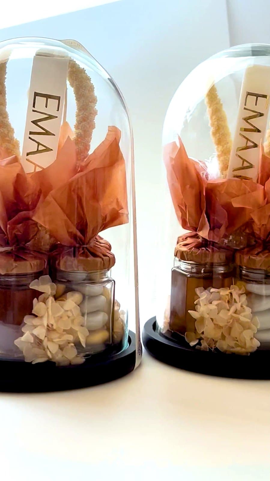 Bespoke Bare & Brown gifts in signature glass domes, created for Emaar
